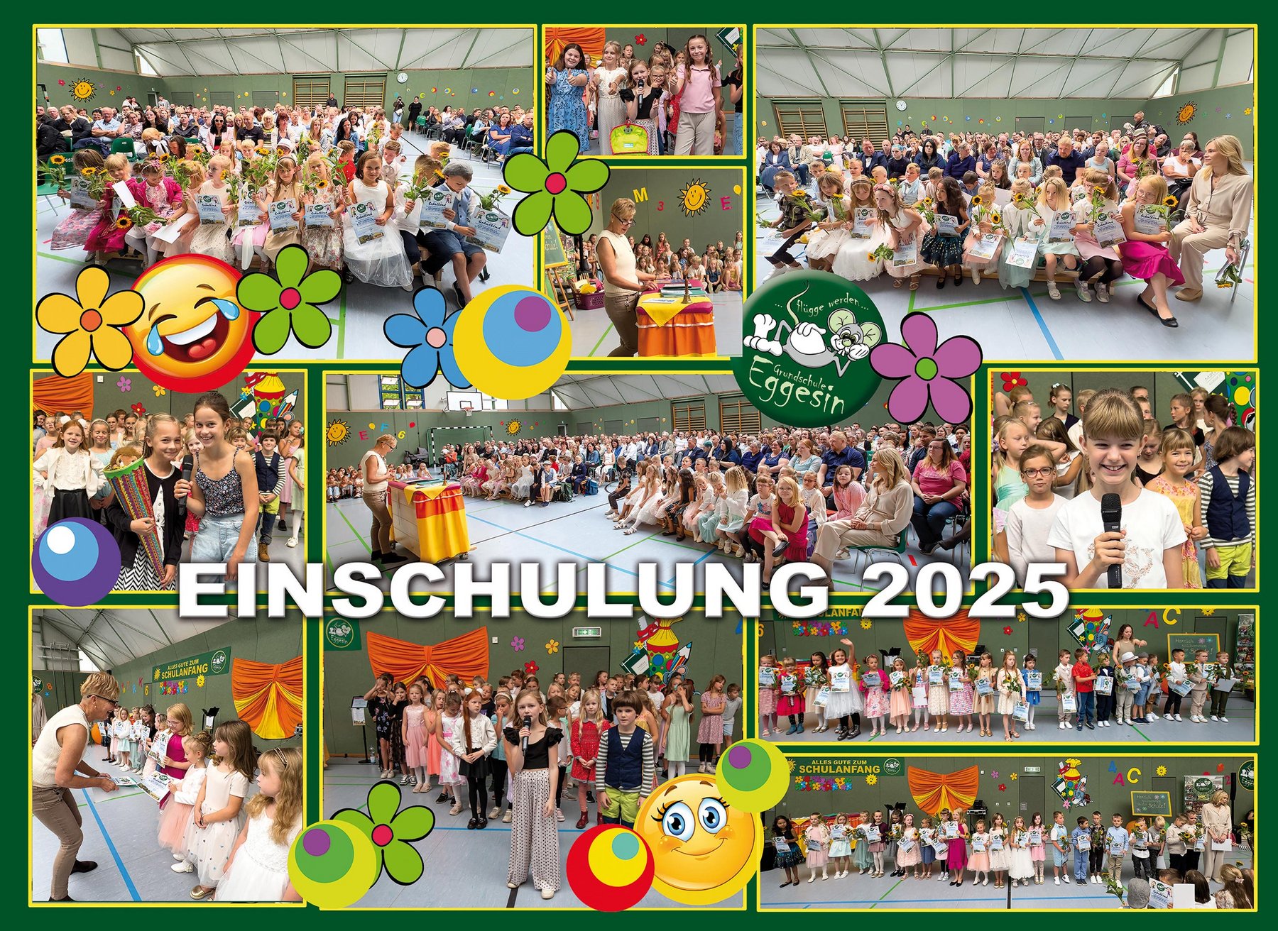 zeigt Schnappschüsse der Einschulungsfeier